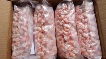 Chilean langostino lobster meat 4x5 lb. master case opened.